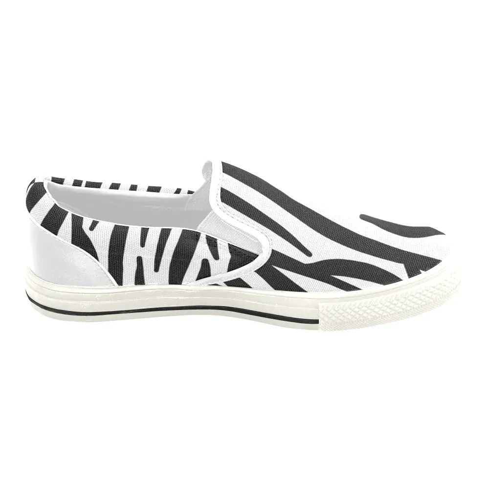 Youth Zebra-Pattern Slip-on Canvas Kid’s Shoes (Big Kid) On Box